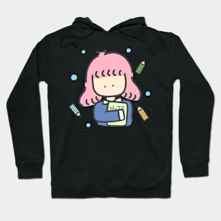 Retro Pop Cute School Girl Japanese Art Hoodie